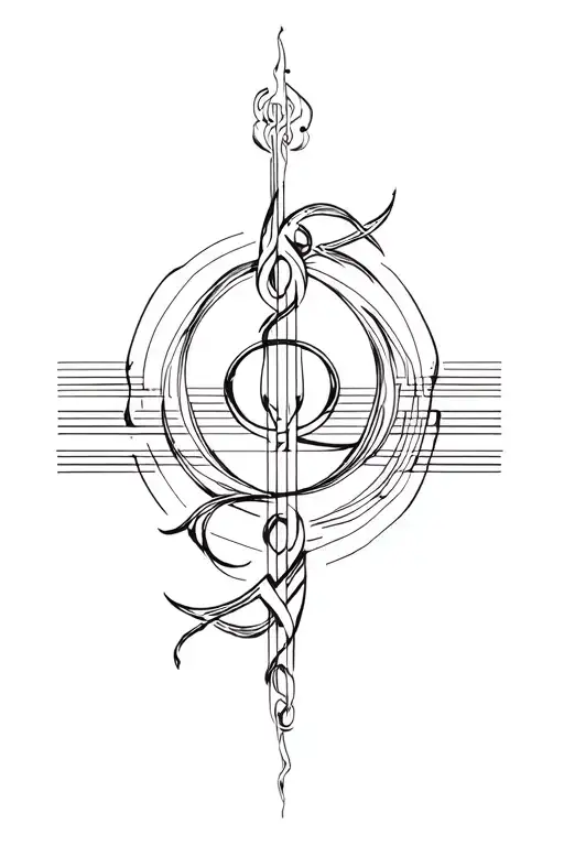 Cho Ku Rei power symbol tattoo design combining music elements tattoo design idea