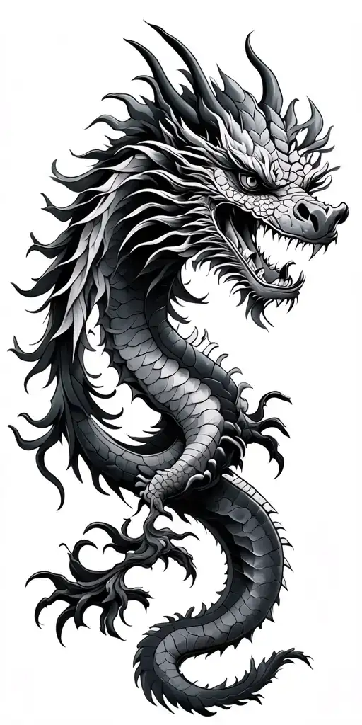 Vietnamese dragon made tattoo design idea