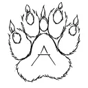 Design me a Dog paw fineline tattoo, with a pretty “W” inside make it as a memory  tattoo design idea