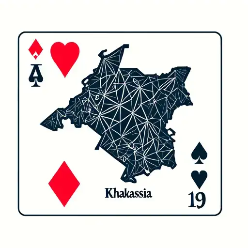 The territorial map of Khakassia in the foreground and the number 19 in the background behind the card on the caviar legs tattoo design idea