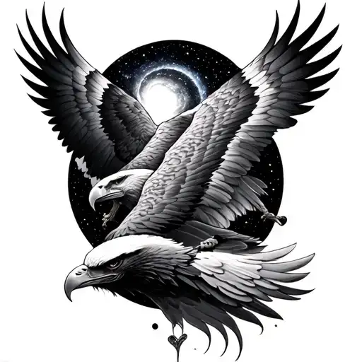 two Eagle Death Spiral Galaxy tattoo design idea