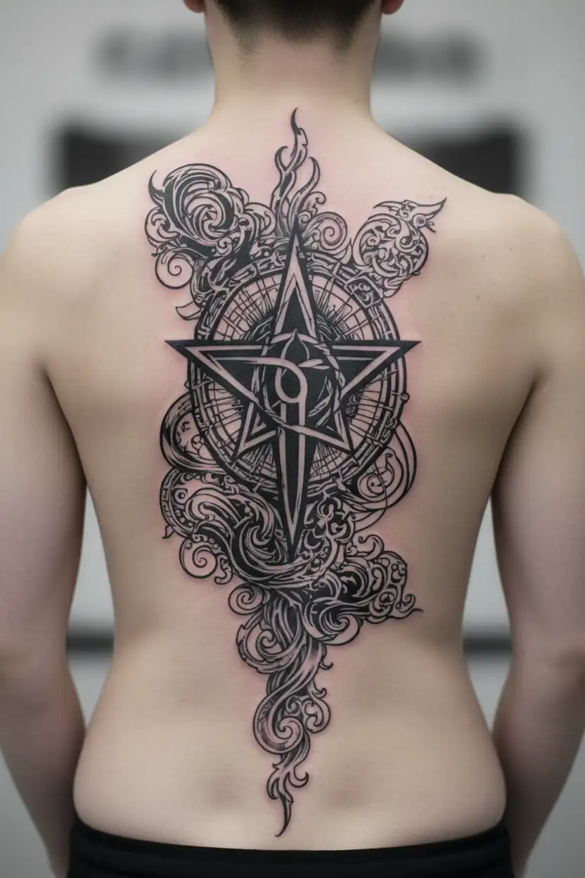 atheist symbole with hint tattoo design idea