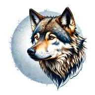 Wolf head tattoo design idea