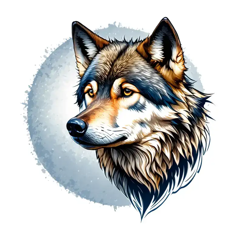 Wolf head tattoo design idea