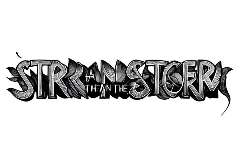 "Stronger than the Storm" Semicolon made of lotus petals tattoo design idea