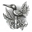 duck call and cross tattoo design idea