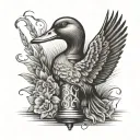 duck call and cross tattoo design idea
