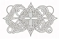celtic cross heart tattoo design idea