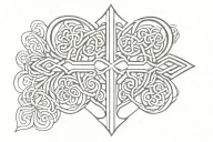 celtic cross heart tattoo design idea