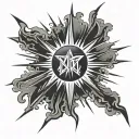 light rays coming light emanating light shining sun light strike thunder letters  ضَوْئِيَّة tattoo design idea