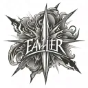 light rays coming light emanating light shining sun light strike thunder letters  ضَوْئِيَّة tattoo design idea