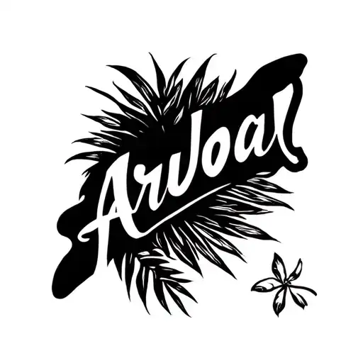 outline Curacao Aruba island tattoo design idea