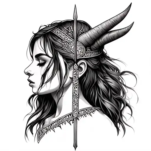 feminine Viking runes on spine  tattoo design idea