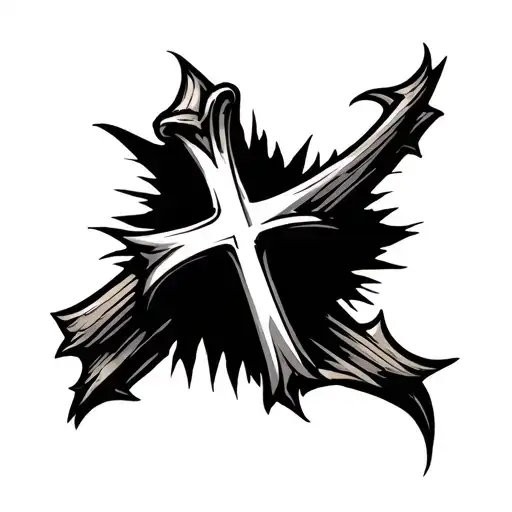 spike cross tattoo tattoo design idea