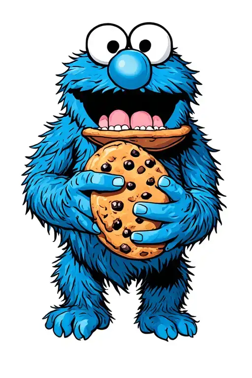 cookie monster giving oral pleasure tattoo design idea