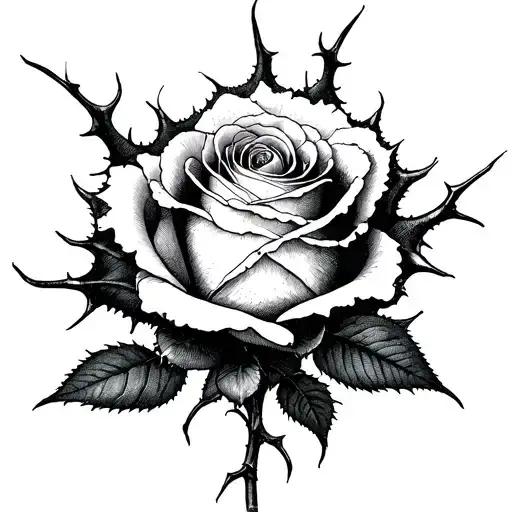 ROSE VEIN PIERCING MY SKIN. . THORNS GIVING ILLUSION OF BEING ENTRENCHED UNDER MY SKIN tattoo design idea