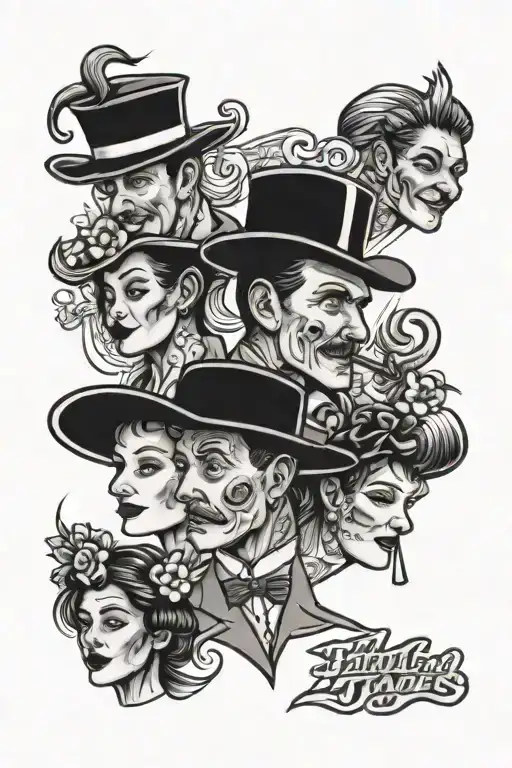 family of 5 jack of all trades tattoo design idea