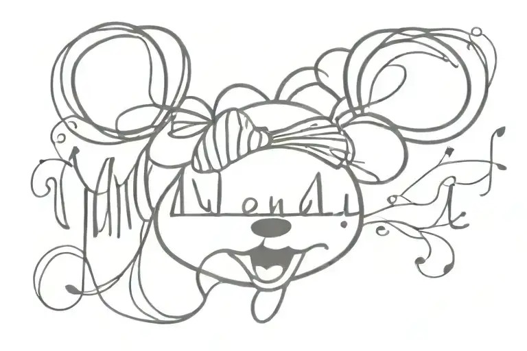 words minnie tattoo design idea