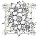 Jonquil, daffodils, marigolds tattoo design idea