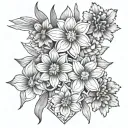 Jonquil, daffodils, marigolds tattoo design idea