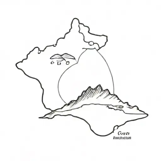 Costa Rica et Réunion island tattoo design idea