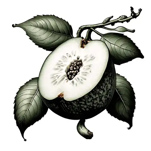 fruit with cashew nuts tattoo design idea