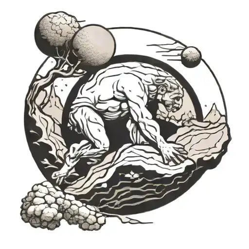 myth of Sisyphus   tattoo design idea