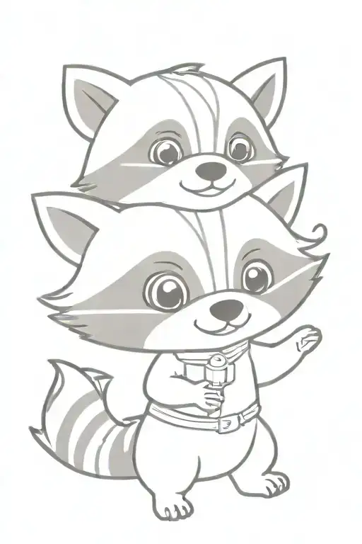baby rocket raccoon holding tattoo design idea