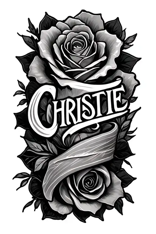 "CHRISTIE" name written tattoo design idea