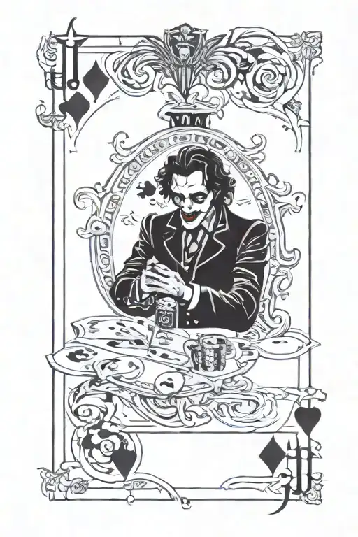 Joker playing card tattoo design idea