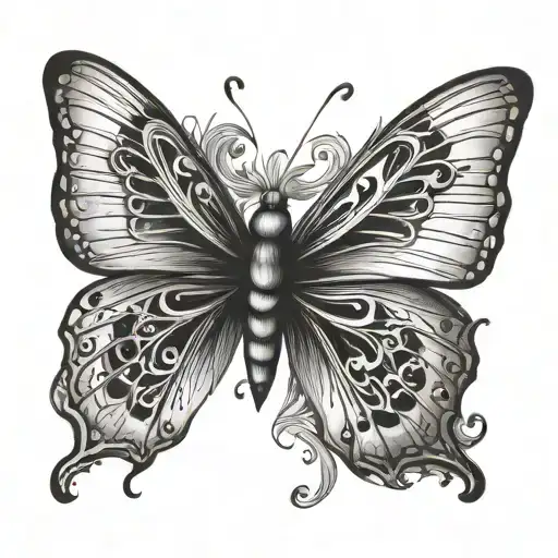 half butterfly wing with letter f tattoo design idea