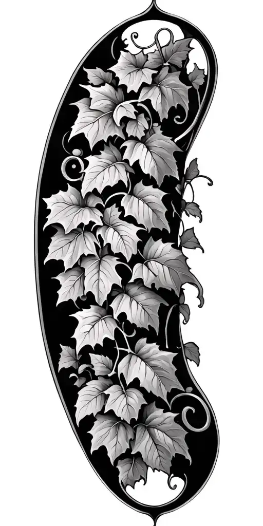 Art Nouveau Style Irish Ivy Vines tattoo design idea