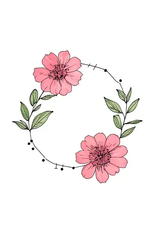 family symbol, birth month flowers (February, May, July), togetherness, unity, cancer constellation, elegant tattoo design idea