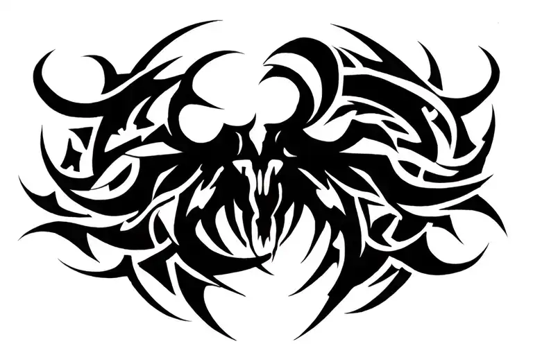 lower back tribal incubus tattoo design idea