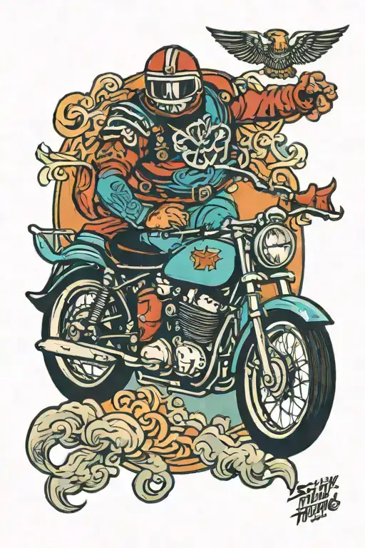 wealth extreme skydive motorcycle health tattoo design idea