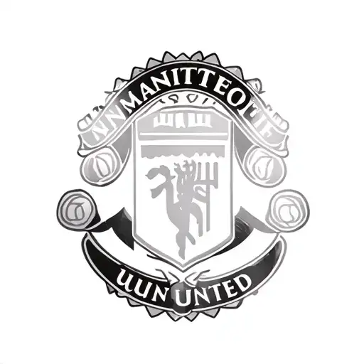 roses and man Utd badge intertwined tattoo design idea