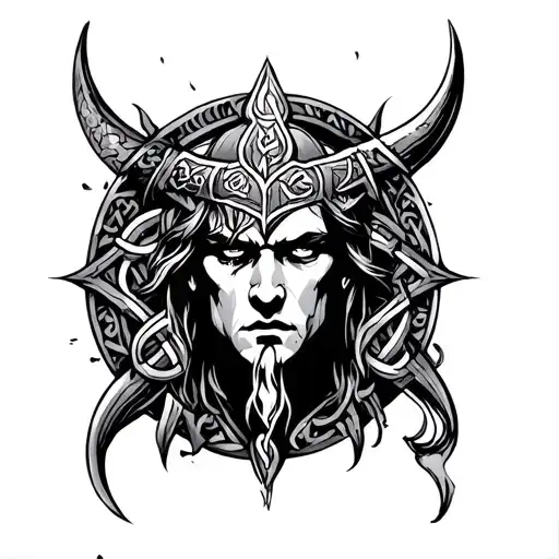 THE CHOSEN ONE, # 9 with Viking and Celtic runes incorporated  tattoo design idea