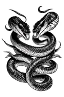 two cobra snake facing each other  tattoo design idea