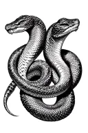 two cobra snake facing each other  tattoo design idea