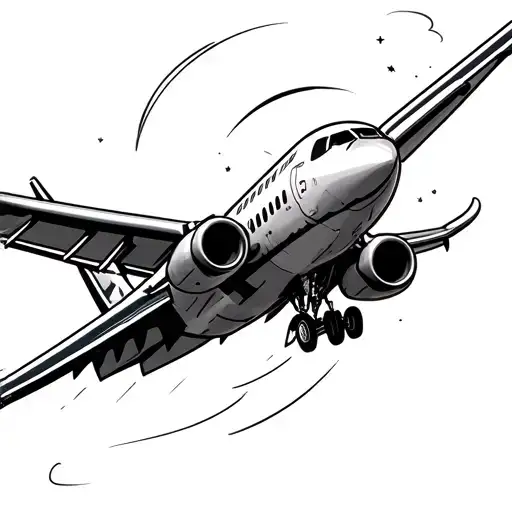 airplane flying it's just turbulence tattoo design idea