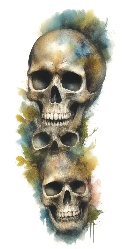 add galaxies to skull eye sockets tattoo design idea