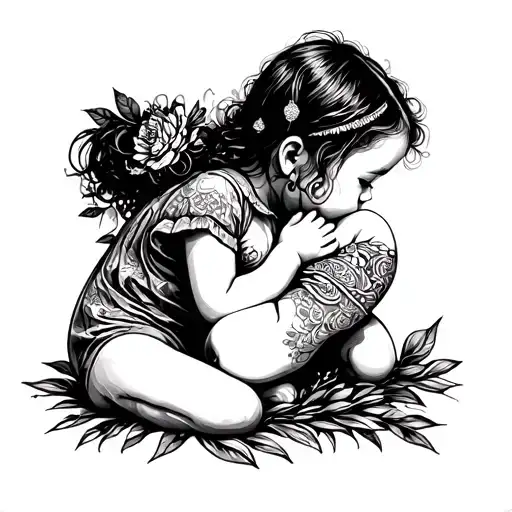 first born baby girl tattoo design idea