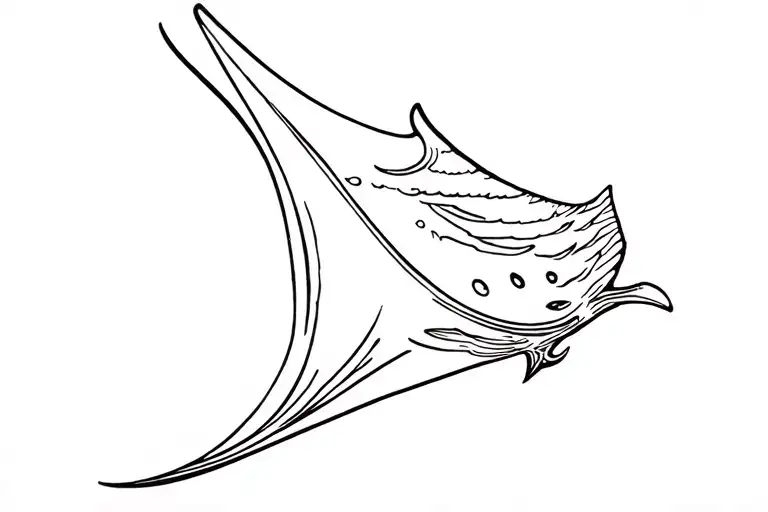eagle ray swimming tattoo design idea