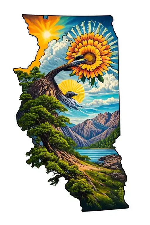 state tattoos of new hamshire, colorado, and Illinois  tattoo design idea