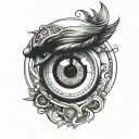 clock inside an eye tattoo design idea