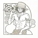 laboon and brook one piece anime tattoo design idea