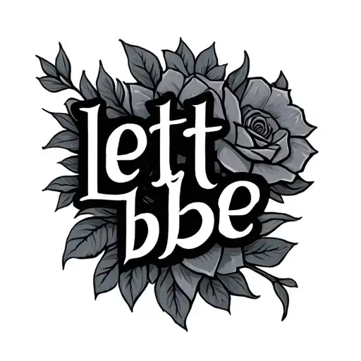 let it be text tattoo design idea