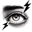 A tiny lightning bolt intertwined with a sleeping eye, capturing Zenitsu’s unexpected power when unconscious. tattoo design idea