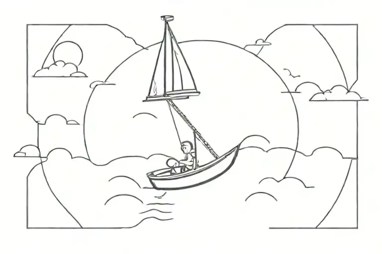 1 kid on an amusement boat ride. sailing away from me.  tattoo design idea