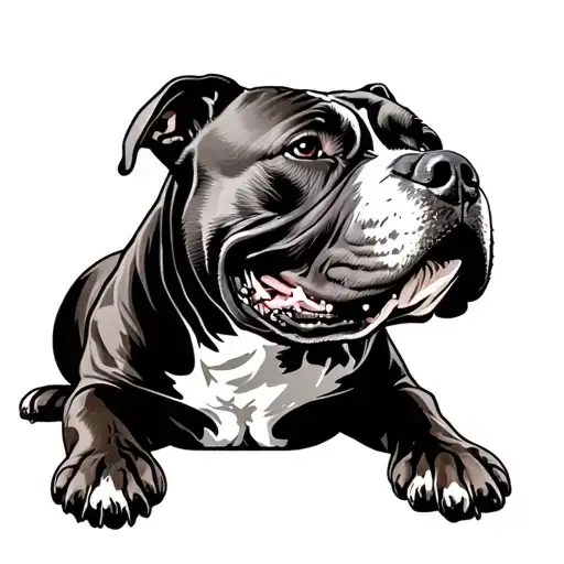 pitbull dog loke and multiple dog name incorporated tattoo design idea